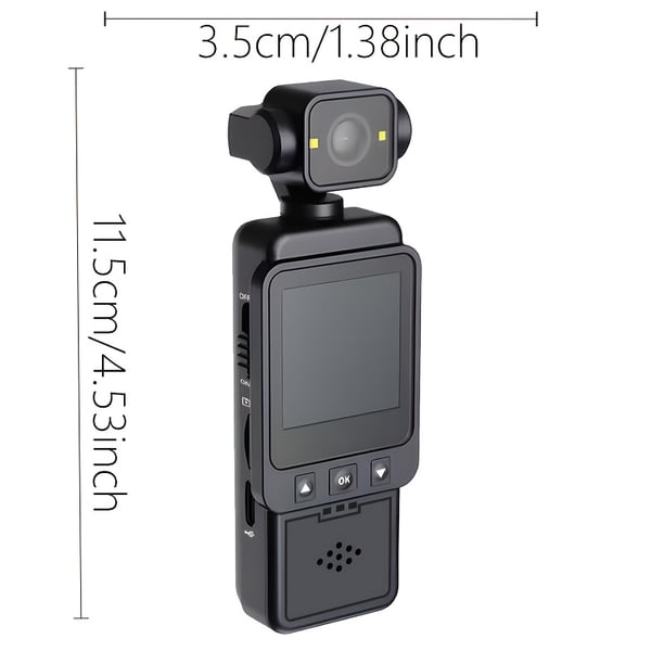 1080P HD Body Camera for Cycling, 360° Rotatable Lens Wearable Action Cam, Image Stabilization Mini Video Recorder for Bike Safety