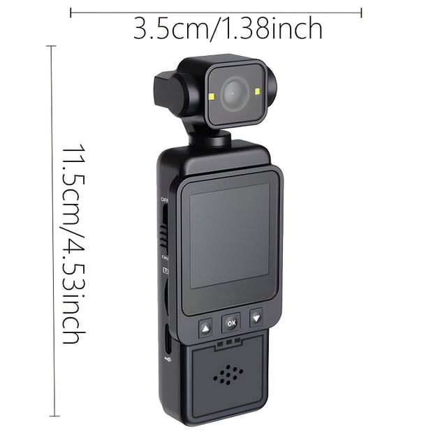 1080P HD Body Camera for Cycling, 360° Rotatable Lens Wearable Action Cam, Image Stabilization Mini Video Recorder for Bike Safety