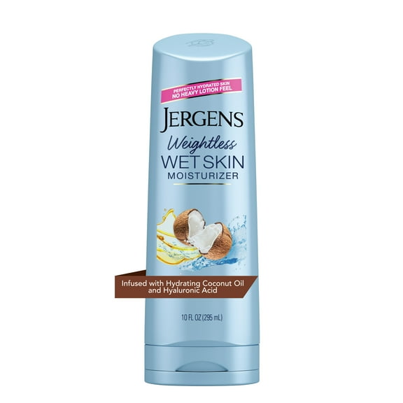 Jergens Wet Skin Body Moisturizer for Dry Skin, In-Shower Body Lotion, Coconut, 10 oz