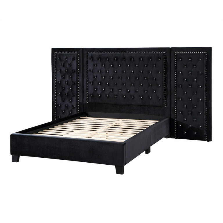 Oversized tufted sale bed frame