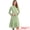 Green, variant on Fall Floral Long Sleeve Chiffon Midi Dress L Grey Blue
