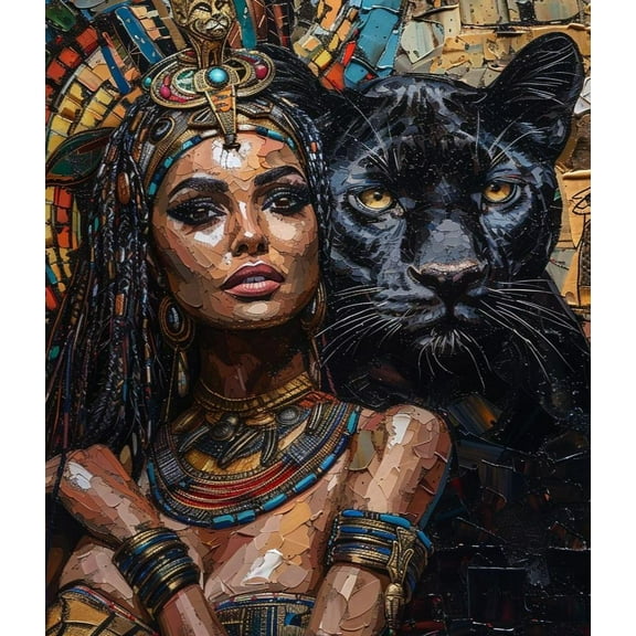 Paint by Numbers Kits for Adults - Girl and Black Panther - Beginners Digital Oil Paint by Number for Adults Easy Canvas for Home Wall Decoration and Gifts 16X20 inch-