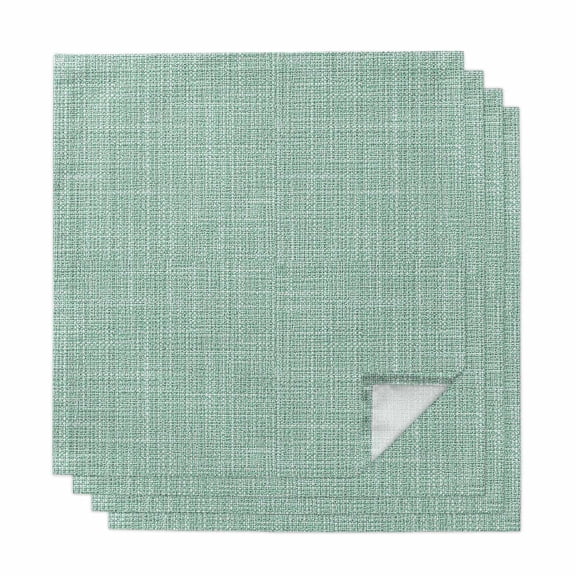 Cloth Napkins Set of 4 Mint Linen Cocktail Napkins Grain Texture Solid Color Washable Reusable Soft Dinner Table Napkins for Dinner Party Banquet Hotel Holiday Everyday Use 20x20 Inch