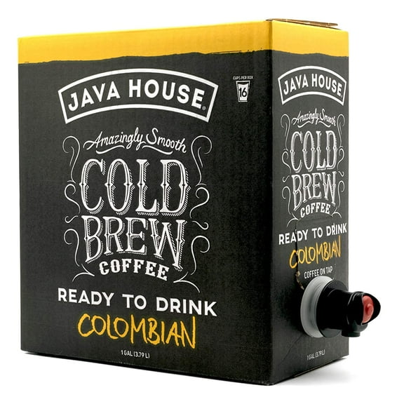 Cold Brew Coffee On Tap, (128 Fluid Ounce Box) Not a Concentrate, No Sugar, Ready to Drink Liquid (Colombian Roast)
