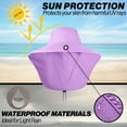 thumbnail image 2 of UPF 50+ Sun Protection Hat for Unisex Adult UV Solar Protection Wide Brim Outdoor Beach Fishing Bucket Bonnie Cap Visor with Neck Flap Breathable Mesh Lightweight Foldable Windproof B Lavender, 2 of 5