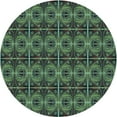 thumbnail image 1 of Ahgly Company Machine Washable Indoor Round Transitional Charcoal Black Area Rugs, 5' Round, 1 of 7