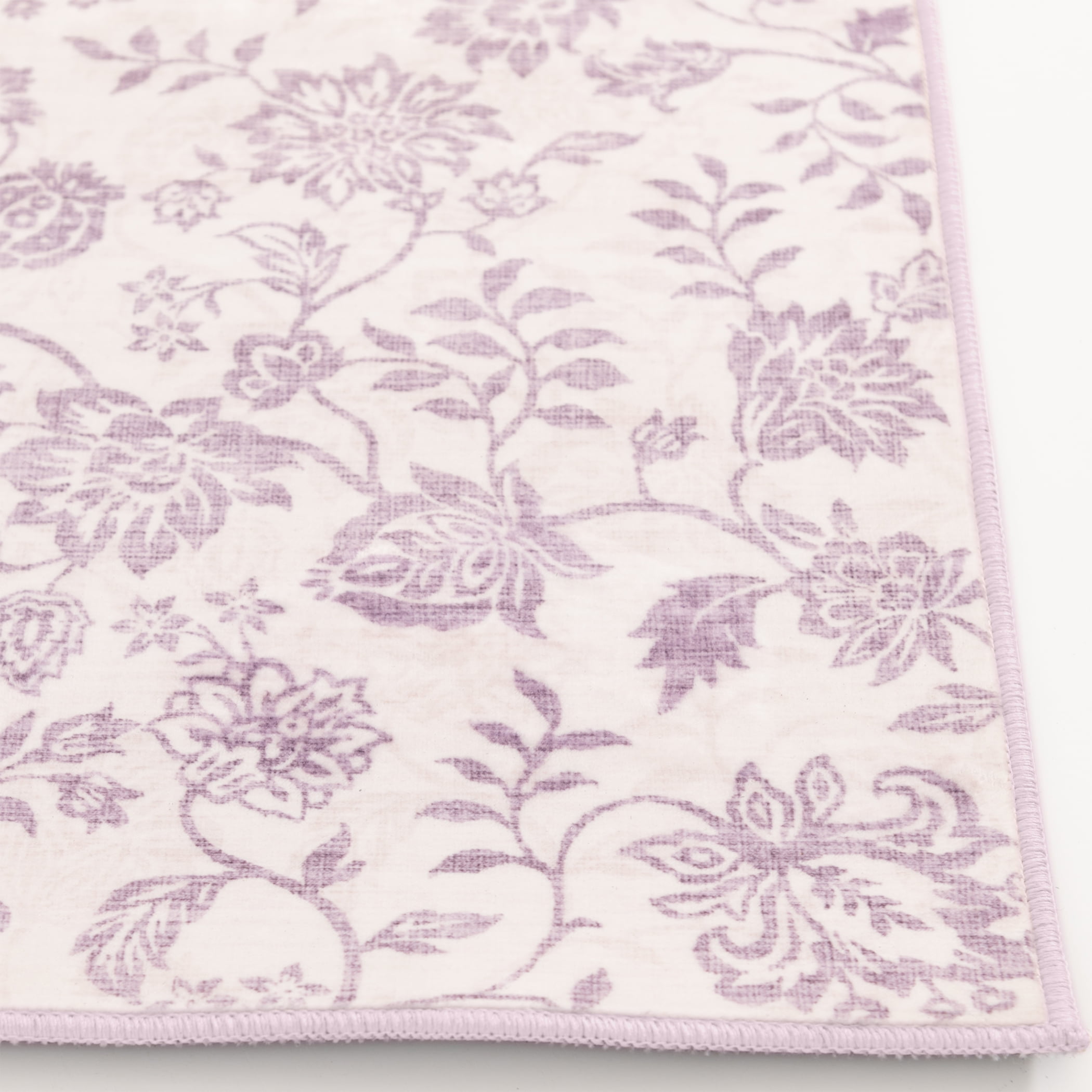 Mainstays Lavender Floral Faux Fur Indoor Accent Rug, 36"x56"