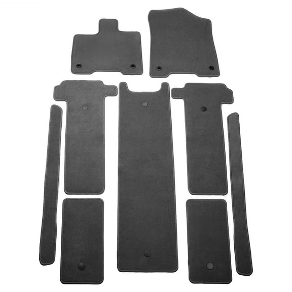 Ikon Motorsports Floor Mats Compatible With 2021-2025 Toyota Sienna 7 Passenger, Gray Nylon Car Auto Front Rear Carpets Liner 9PC Set Protector