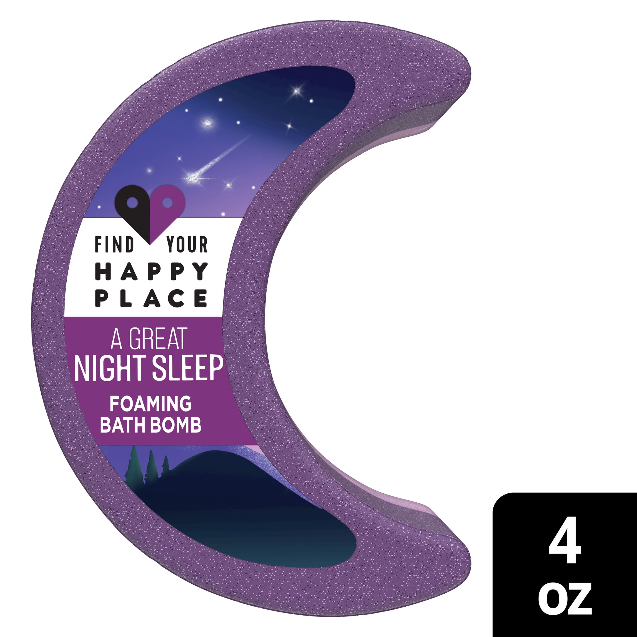 Find Your Happy Place Foaming Bath Bomb A Great Night Sleep Lavender Blossom & Peony 4 oz