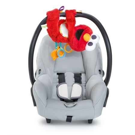Bright Starts Sesame Street Elmo Travel Buddy Plush Take-Along Stroller Carrier Toy, Ages 0-12 Months
