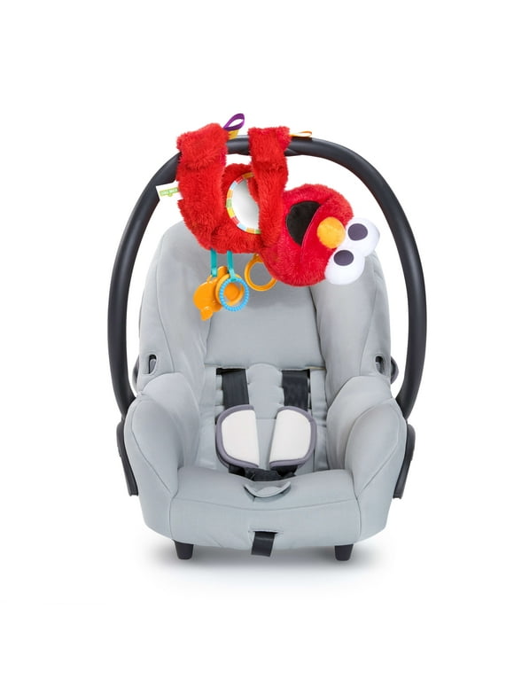 Bright Starts Sesame Street Elmo Travel Buddy Plush Take-Along Stroller Carrier Toy, Ages 0-12 Months