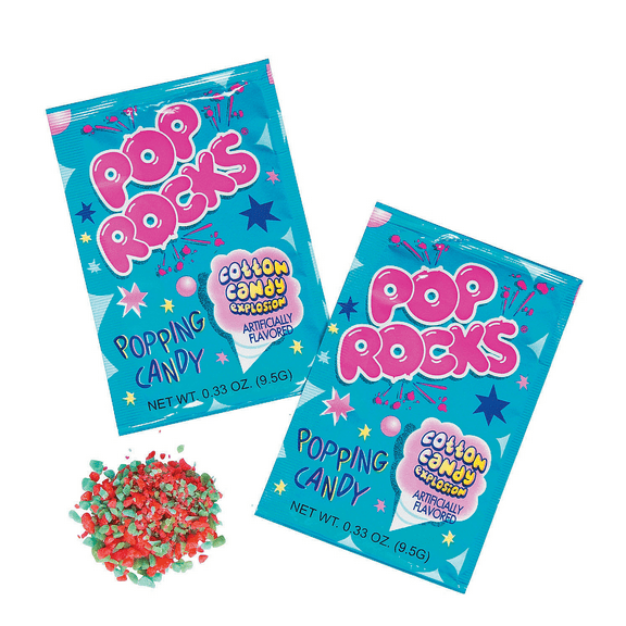 Pop Rocks Cotton Candy Flavor Popping Candy – 24 Count, 7 oz Total, Fat-Free Party Candy