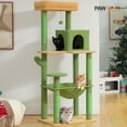 thumbnail image 2 of PAWZ Road Cat Tree 56" Sisal Scratching Posts Tower with Large Perch Hammock for All Indoor Cats,Green, 2 of 16