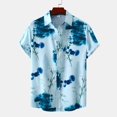 thumbnail image 6 of Men's Shirts Button Down Fashion Flower Short Sleeved Summer Beach Style Relaxed Casual Lazy Tops for Men Sky Blue XXXL, 6 of 8