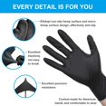 thumbnail image 3 of Guantes desechables FINITEX de nitrilo negro sin polvo, 1000 unidades, 3 of 9