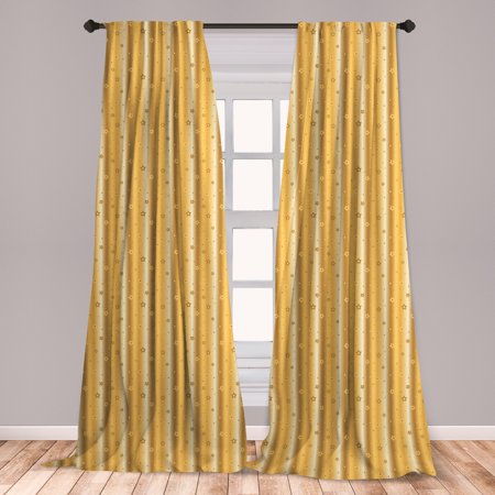Retro Curtains 2 Panels Set Old Fashioned Vibrant Background With