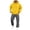 Yellow, variant on Chiccall Mens Sweatsuit 2 Piece Drawstring Kangaroo Pocket Hoodie Elastic Bottom Elastic Waist Cargo Sweatpant Outfits Fall Winter Warm Loose Fit Casual Athletic Sets