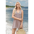 thumbnail image 7 of Women Summer 2 Pcs Sets Beach Vacation Outfits Halter Neck Tank Top & Shorts Set Knit Lounge Clothes Coffee Color XL, 7 of 7