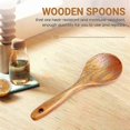 thumbnail image 4 of 4 Pieces Wood Spoons 21.5cm Wooden Rice Paddle Versatile Serving Spoon Non Stick Heat Cooking Spoon, 4 of 5