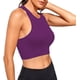 thumbnail image 5 of Camisetas sin mangas para mujer Camisetas básicas de entrenamiento con cuello redondo sin costuras acanaladas, 5 of 5