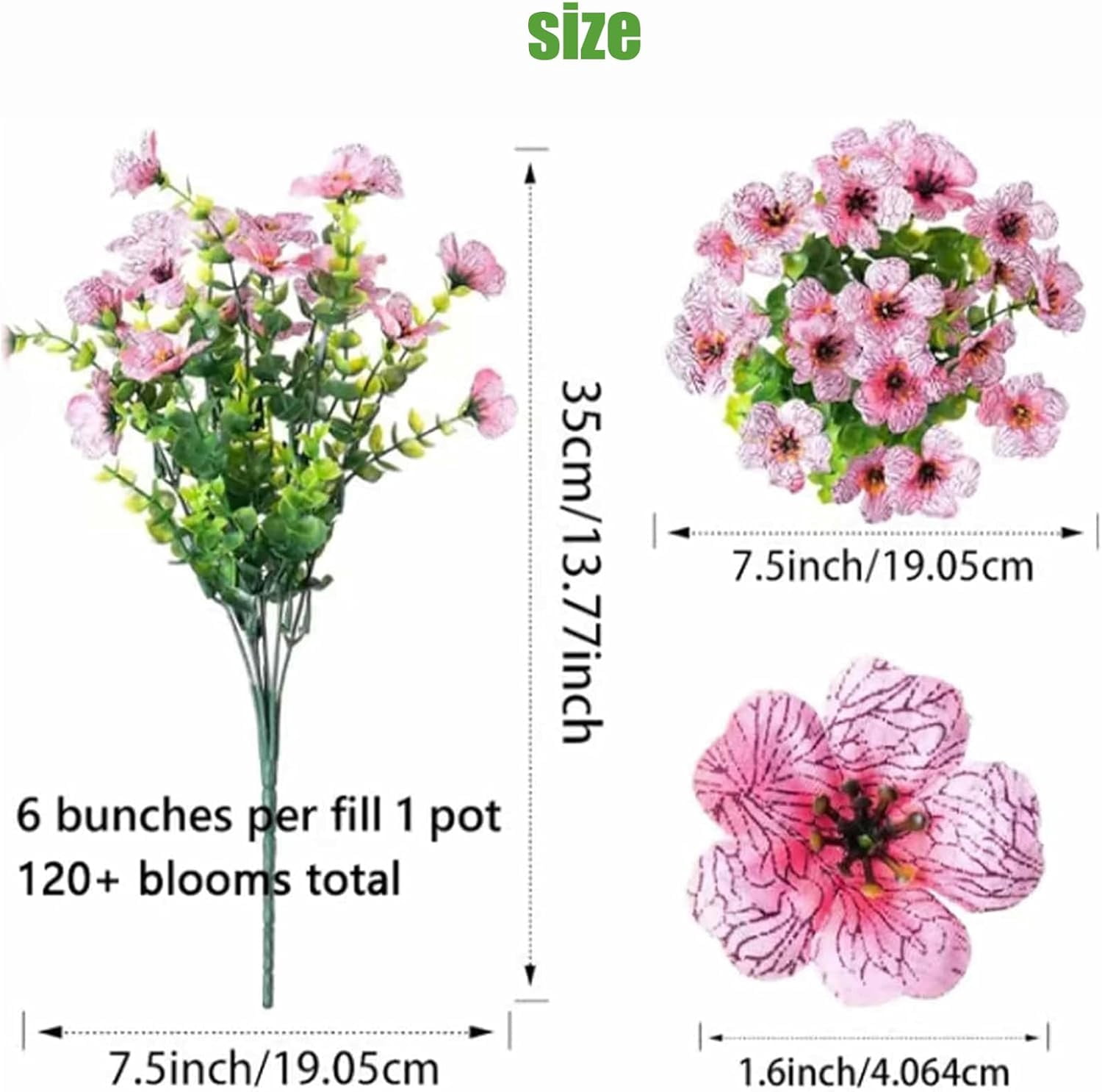 Yocowell Artificial Flowers, No Fading No Odor, Intrinsici Flowers,UV Resistant Artificial Flowers for Spring/Summer/Antumn Decor, No Maintenance