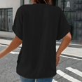 thumbnail image 5 of T Shirts for Women Casual Solid Color Button V Neck Plus Size Short Sleeve Tee Summer Tops, 5 of 5