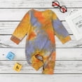 thumbnail image 4 of One opening Baby Boy Girl Button Rompers Long Sleeve Tie Dye Print One Piece Jumpsuit Fall Warm Clothes, 4 of 5