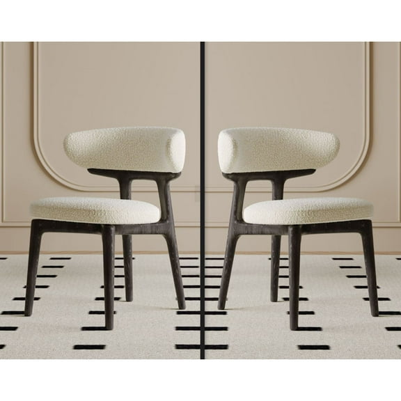 Clotilde Teddy Fabric Chair 2-Piece Set
