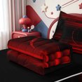 thumbnail image 5 of meiyoeat Dark Monogram O Zipper Queen Comforter Set With Fitted Sheet And 2 Pillowcases,Initial Ombre Art Zipper Bedding Set For Boy,Black Reversible,4Pcs, 5 of 7