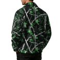 thumbnail image 3 of GrmtClth Retro Mens Leaf Camo Retro Woodland Print Jacket Long Sleeve Snap Closure Loose Fit Autumn Daily Outerwear Green 3XL, 3 of 3