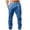 Blue, variant on Turilly Mens Casual & Comfy Pants Casual Elastic Waistband Pocket Cotton Linen Panel Trousers Pants