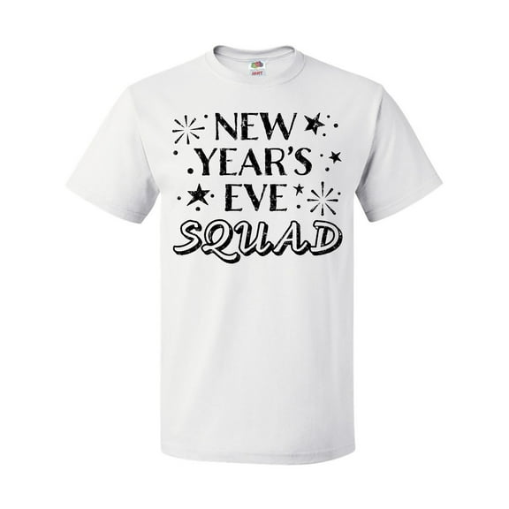 Inktastic New Year's Eve Squad with Stars in Black T-Shirt