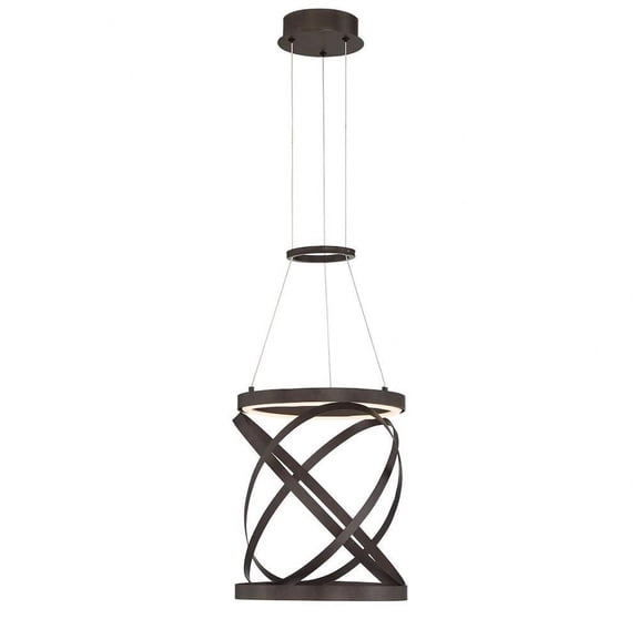 Transitional Small Led Pendant with Bronze Metal Banding 14.25 inches Pendants Bailey Street Home 79-Bel-2772835