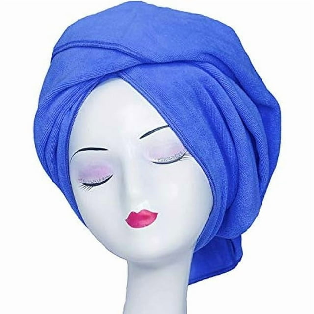 wonima11 Large Microfiber Hair Towel for Curly Hair 23.6''x47'' Anti Frizz Hair Wrap Super Absorbent Curly Hair Drying Towel Large Multifunction Towel for Bath Spa Makeup, S.Blue