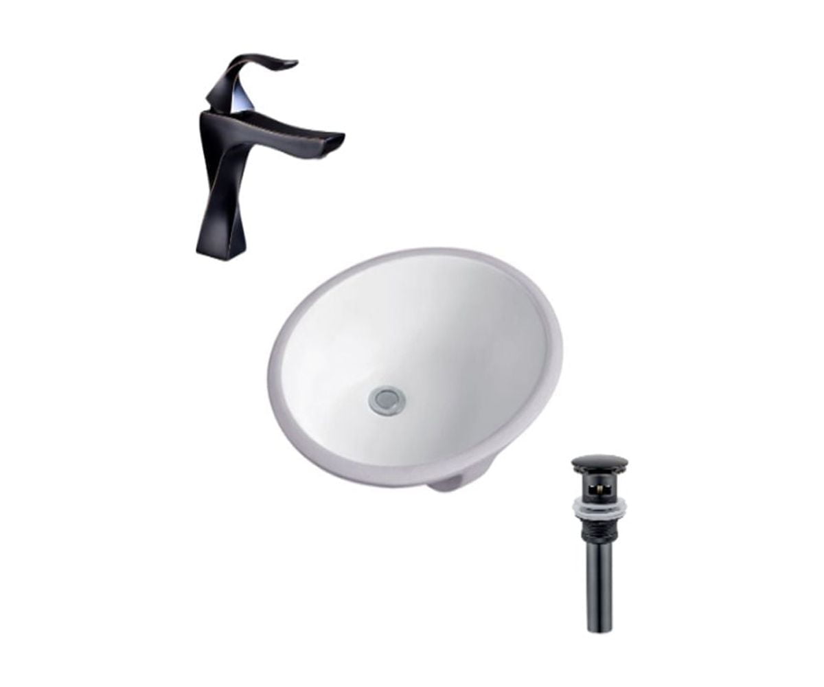 DROP Bath and Kitchen DR091174 Undermount Bathroom Sink Set