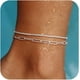 thumbnail image 1 of Pulseras de tobillo para mujer - Tobilleras de oro/plata de 14 quilates para mujer Juego de tobilleras impermeables para mujer Serpiente/Cubano/Clip/Caja/Bloque, 1 of 4