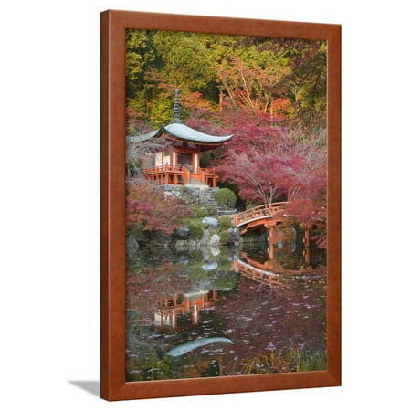Japanese Temple Garden in Autumn, Daigoji Temple, Kyoto, Japan Framed Print Wall Art By Stuart