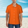 thumbnail image 2 of Bingfone Men's Short Sleeve Button Down Shirts Hawaiian Orange Scales Printed Beach Shirt, 2 of 7