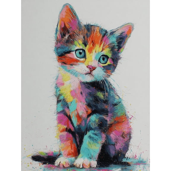 Cute Kitten Canvas Print Wall Art for Living Room Bedroom Office Nursery Hallway Home Decor