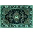 thumbnail image 1 of Ahgly Company Indoor Rectangle Persian Turquoise Blue Traditional Area Rugs, 5' x 8', 1 of 4