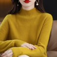 thumbnail image 4 of Pull Femme Automne Hiver Mode Coréenne Chaud Col Mi-Haut Basique Tricoté Manches Longues, 4 of 5