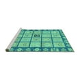 thumbnail image 2 of Ahgly Company Machine Washable Indoor Rectangle Abstract Turquoise Blue Modern Area Rugs, 7' x 9', 2 of 4