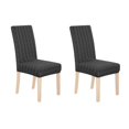 thumbnail image 1 of Deconovo - Funda de silla de comedor de punto jacquard, elástica, lavable y extraíble, de licra, para banquetes, juego de 2, color negro, 1 of 6