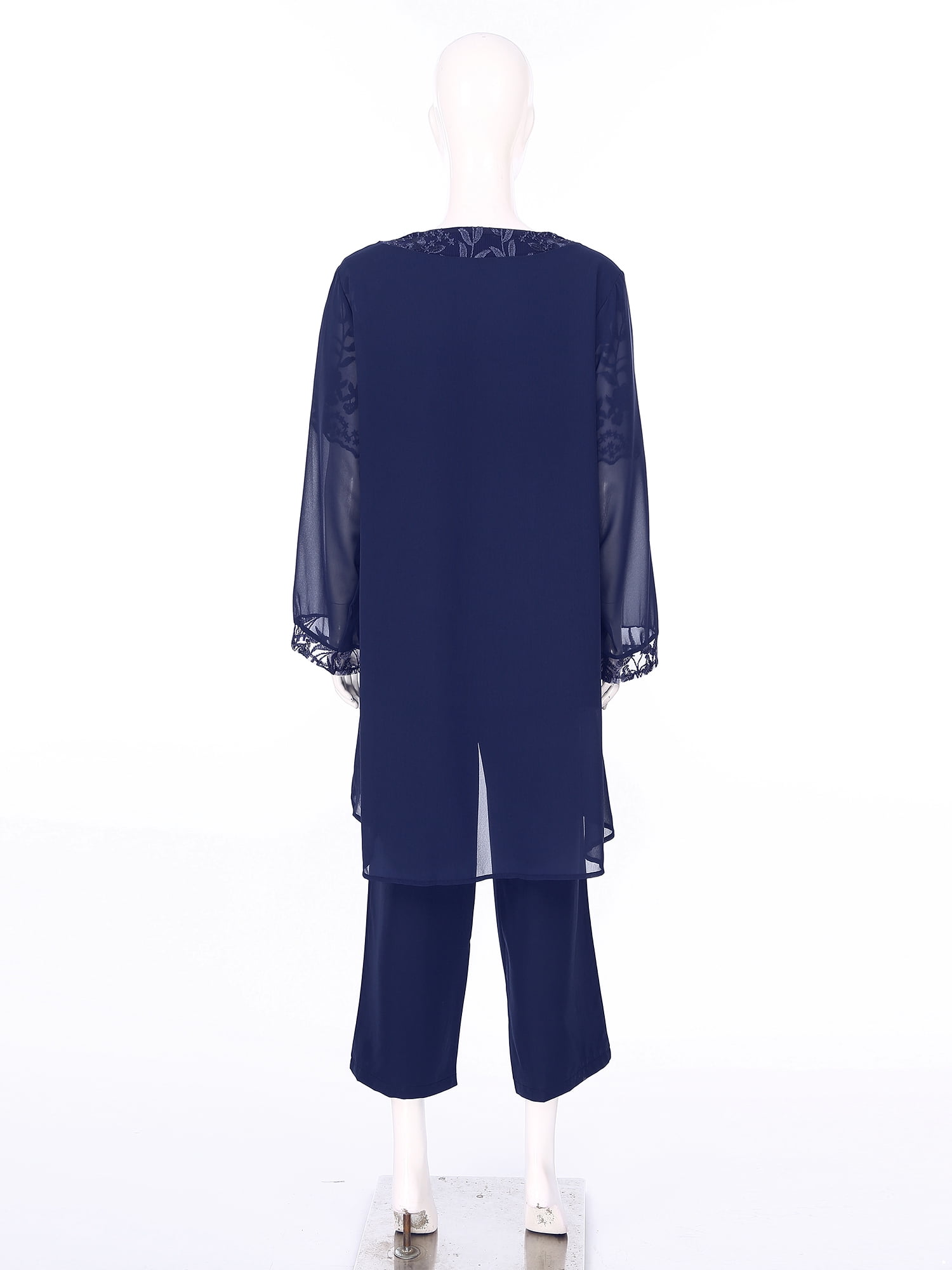 LiiYii Women Piece Chiffon Pant Suits Plus Size Mother of The