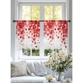 thumbnail image 4 of Red Gradient Sheer Curtains 45 Inch Length 2 Panels Set Window Treatments, Abstract Polka Dots Vintage Modern Art Rod Pocket Semi Curtains for Living Room/Bedroom/Kitchen Décor, 104"W x 45"L, 4 of 7