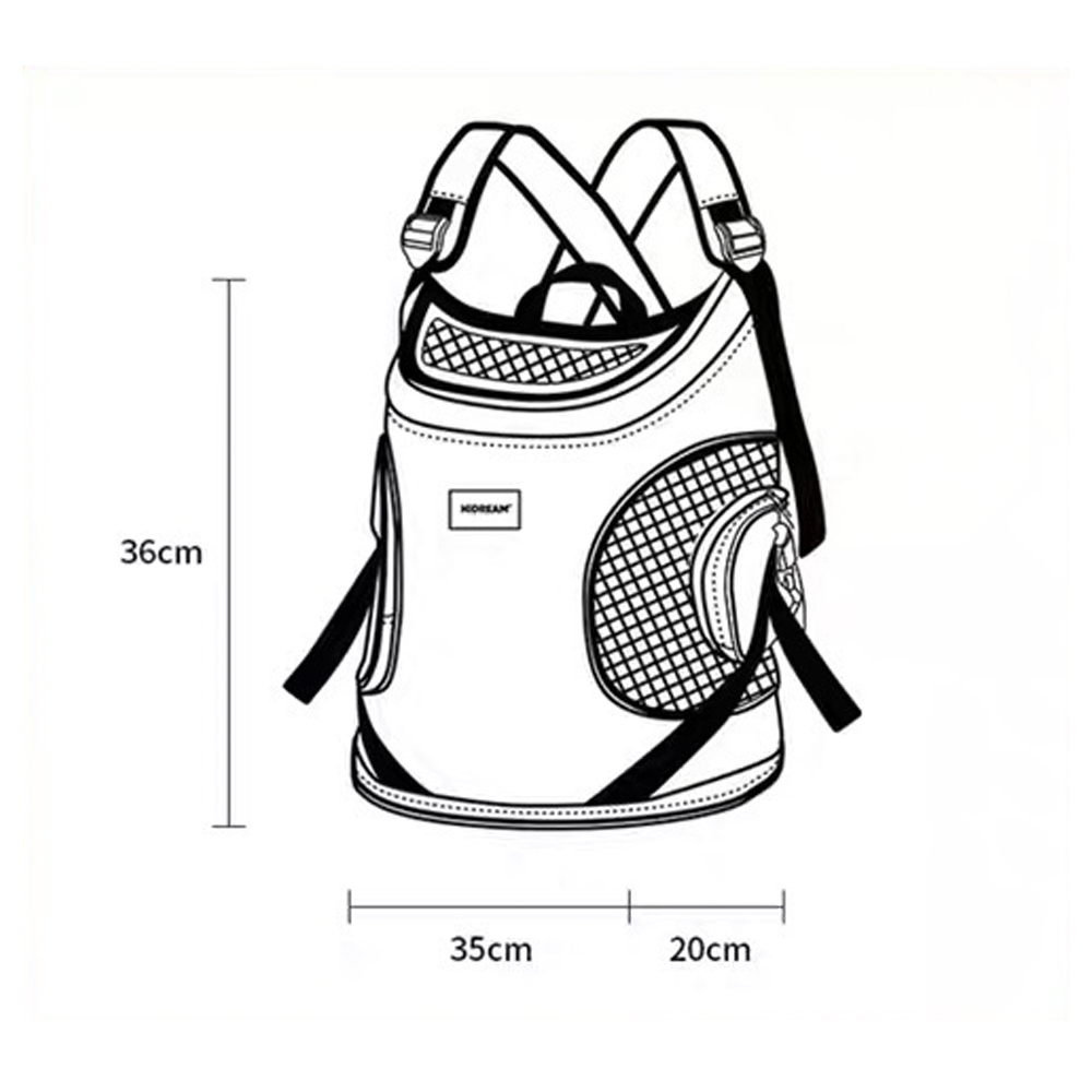 Mochoochoo Lightweight Beige Dog Front Carrier Hand-Free Backpack Medium 2 Pockets
