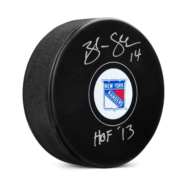 Brendan Shanahan Rondelle de Hockey des Rangers de New York Signée avec Note HOF