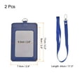 thumbnail image 2 of Uxcell Badge Holder 11x7.4cm Vertical PU ID Card Holder with Rivet Detachable Neck Lanyard Blue Pack of 2, 2 of 6