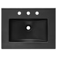 thumbnail image 3 of Pemberly Row Ceramic Modern 24" Bathroom Sink in Black With Rectangular Basin, 3 of 5