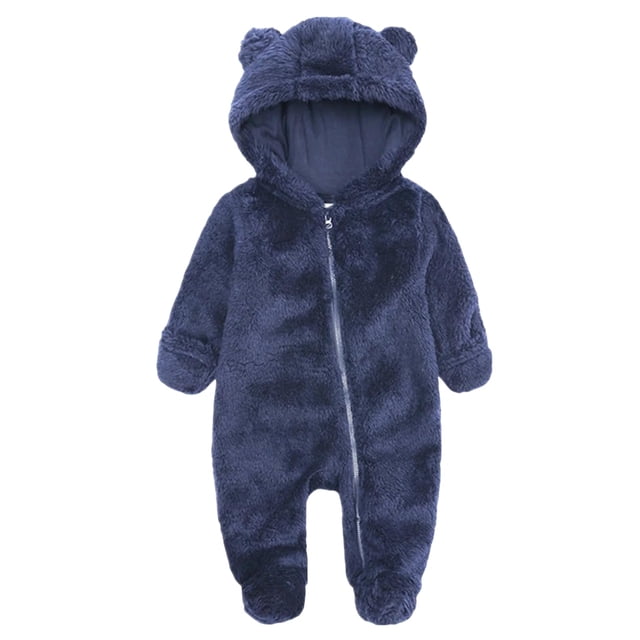 Mono CHAOJIESI para niñas, forro polar de algodón satinado de 6 a 9 m, azul marino